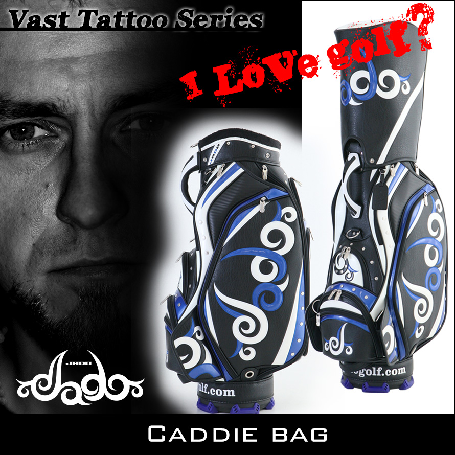 JADO Vast Tattoo シリーズ【JGCB7871】ゴルフキャディーバッグ ブラック×ネイビー×ホワイト