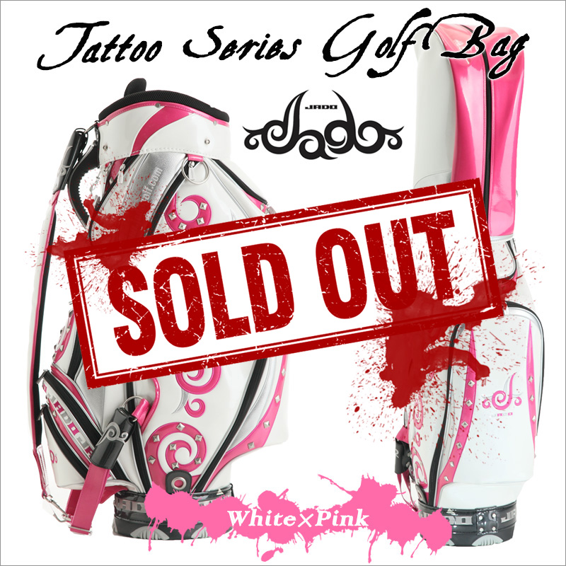 Tatooシリーズ ゴルフキャディバッグ ホワイト×ピンク