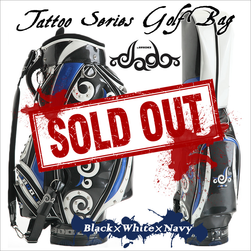 Tatooシリーズ ゴルフキャディバッグ ブラック×ネイビー×ホワイト