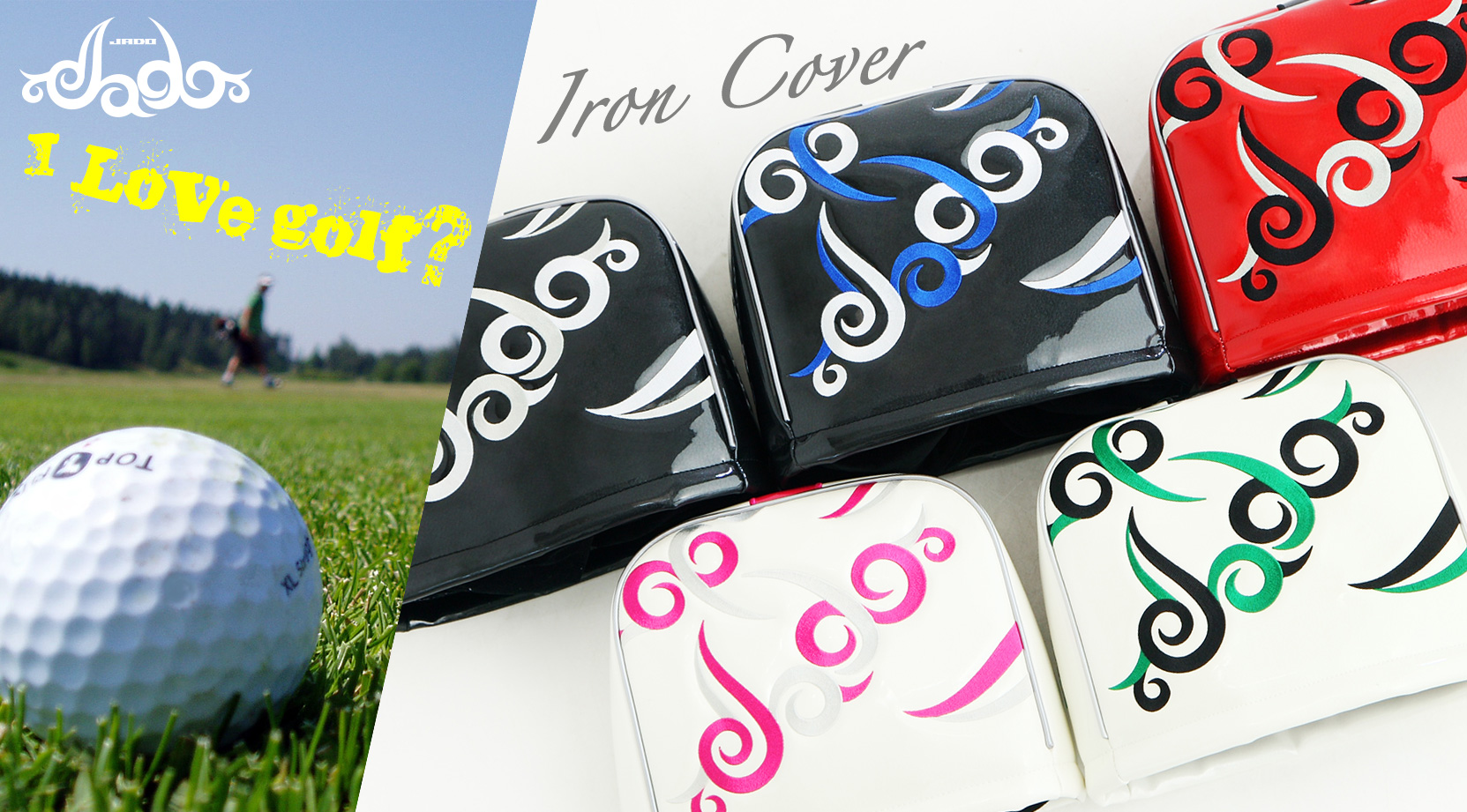 アイアンカバー、ゴルフアイテム、JADOジャド