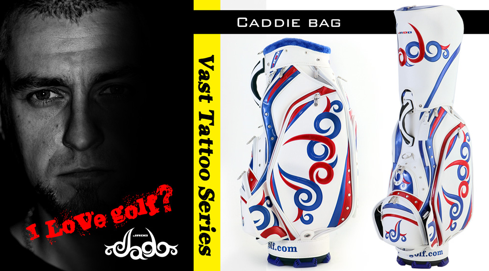 ゴルフキャディーバッグ Vast Tattoo series ホワイト×ネイビー×レッド 2017年10月発売アイテム