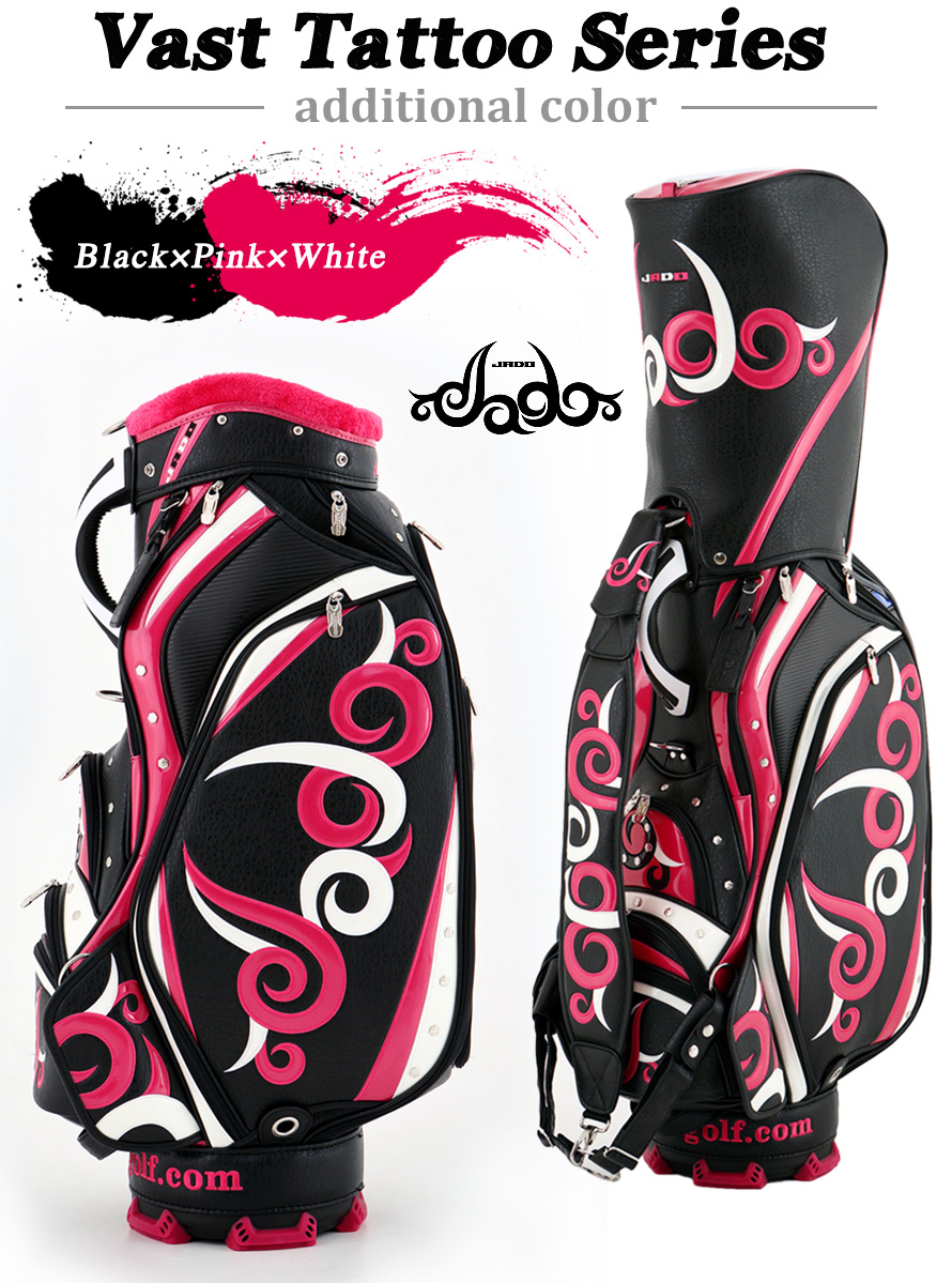 ゴルフキャディーバッグ Vast Tattoo series 追加カラー ブラック×ピンク×ホワイト 2018年5月発売