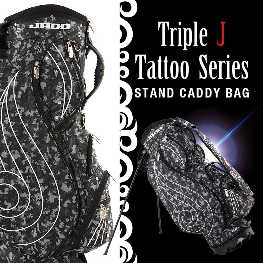 【限定80本生産】JADO Triple J Tattooシリーズ 軽量スタンドキャディーバッグ デジカモブラック 2019年4月末発売