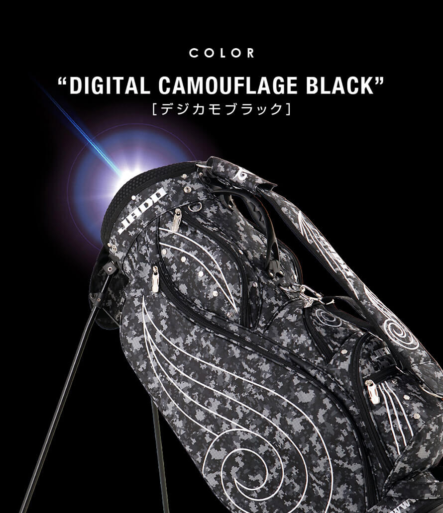 【限定80本生産】JADO Triple J Tattooシリーズ 軽量スタンドキャディーバッグ デジカモブラック 2019年4月末発売