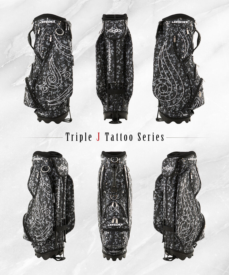 【限定80本生産】JADO Triple J Tattooシリーズ 軽量スタンドキャディーバッグ デジカモブラック 2019年4月末発売