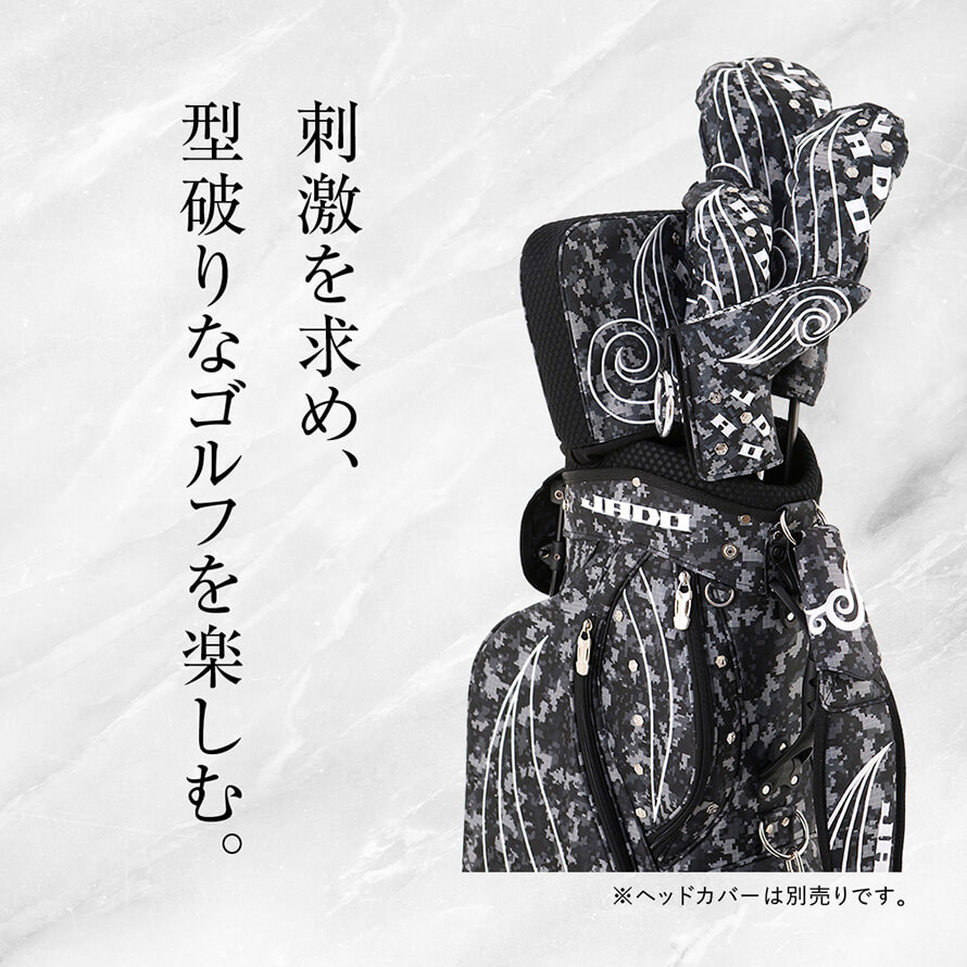 【限定80本生産】JADO Triple J Tattooシリーズ 軽量スタンドキャディーバッグ デジカモブラック 2019年4月末発売
