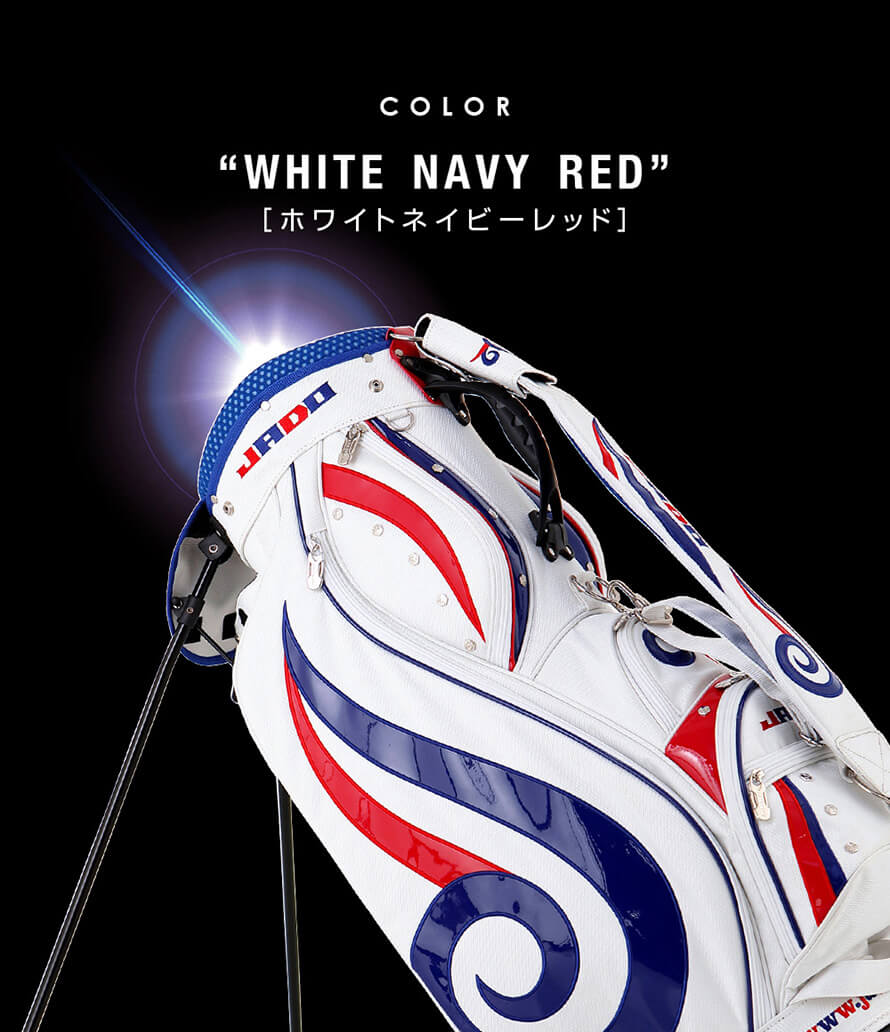 【限定80本生産】JADO Triple J Tattooシリーズ 軽量スタンドキャディーバッグ ホワイトネイビーレッド 2019年4月末発売